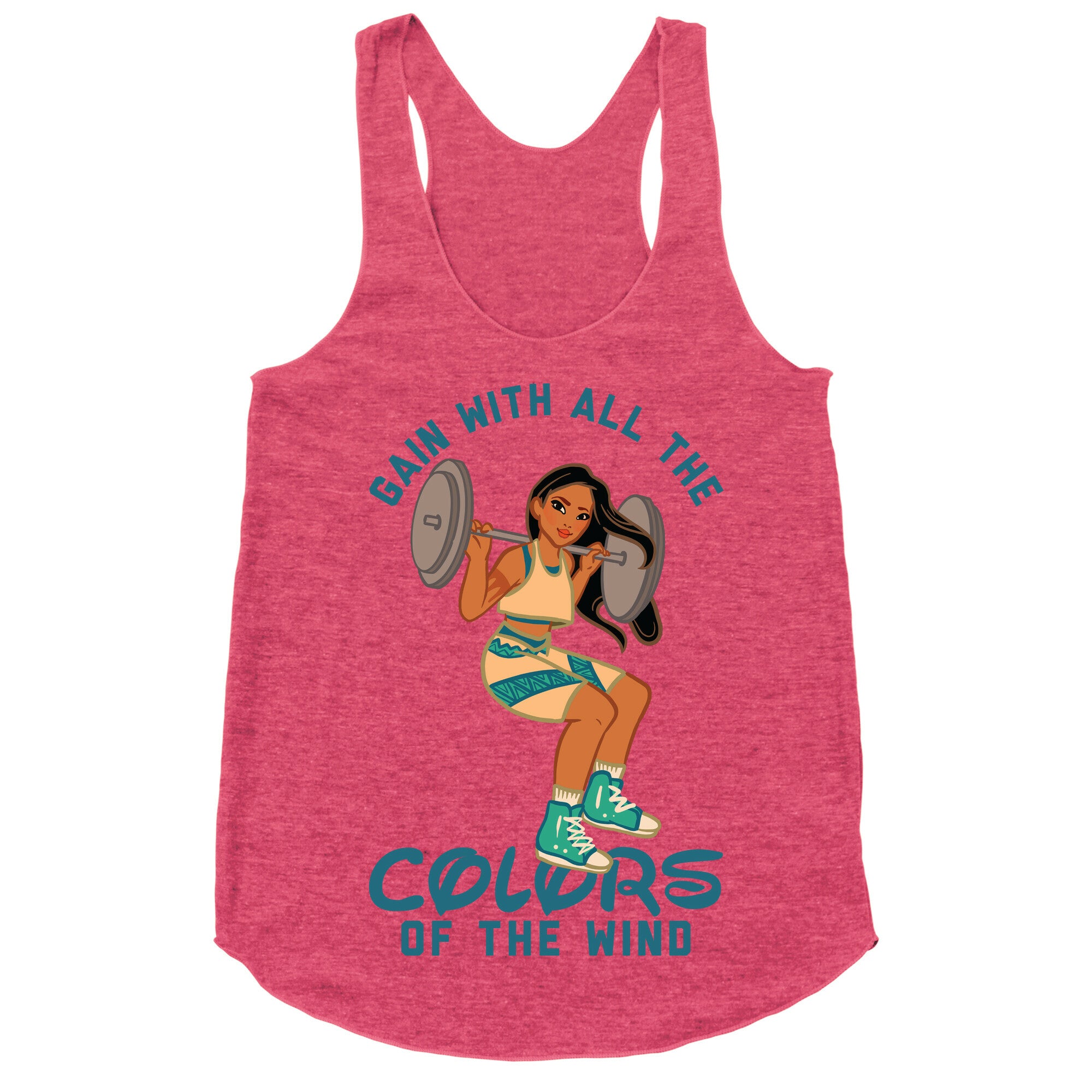 Gain with all the Colors of the Wind Pocahontas Parody Racerback Tank